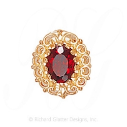 GS104 G - 14 Karat Gold Garnet Slide 